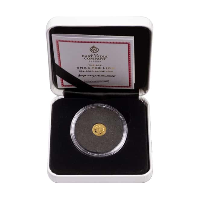 2021 1/2 gram Proof St. Helena Una and the Lion Gold Coin