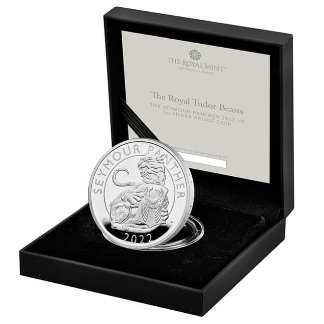 2022 GB 1 oz Proof Silver Tudor Beasts The Seymour Panther Coin