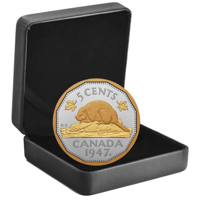 2023 Canada 2 oz Proof Silver 1947 Maple Leaf Mark 5-Cent Coin
