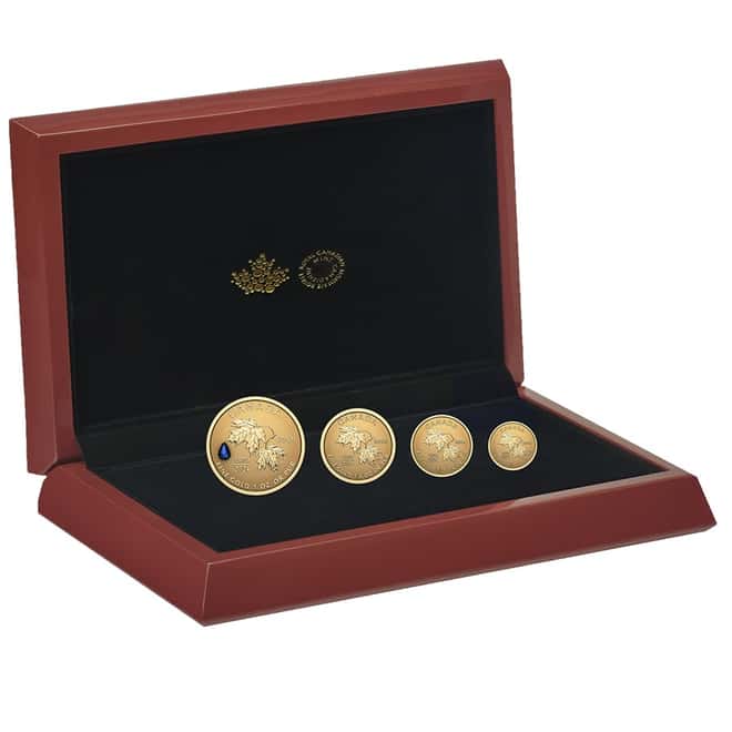 2024 Canada 1.4 oz Gold Maple Leaf 45th Ann. 4-Coin Set
