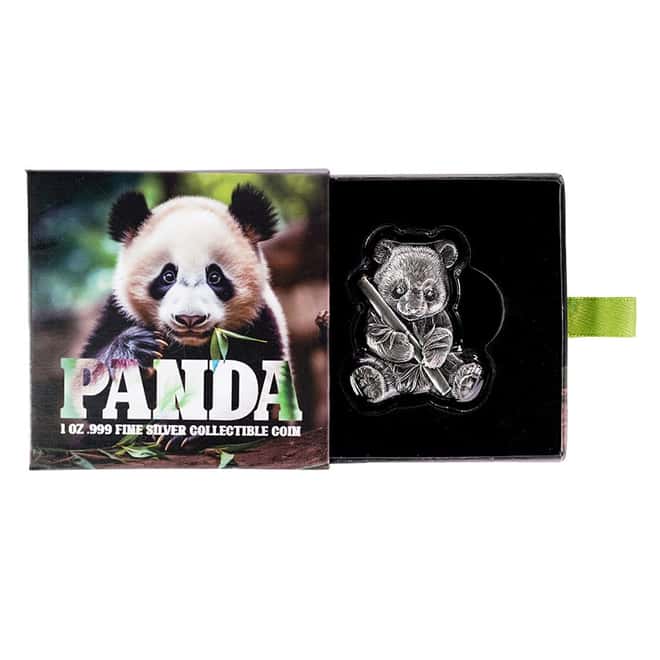2024 Chad 1 oz Silver Panda Shaped High Relief Coin .999 Fine