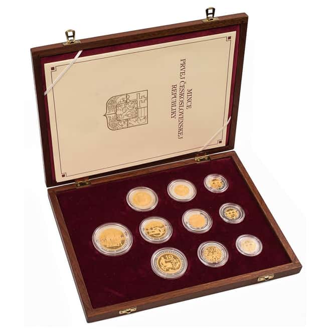 First Czechoslovakia Republic Gold/Silver Bimetallic 10-Coin Set