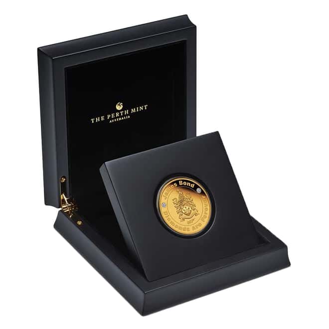 2021 2 oz Tuvalu James Bond 50th Ann. Proof Gold Diamond Coin