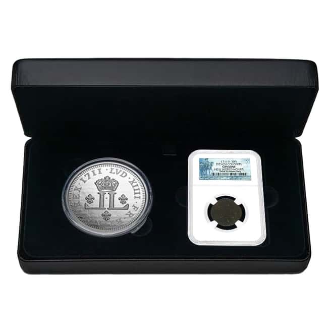 2022 Canada 5 oz Silver Relics of New France Louis XIV 30 Deniers 2-Coin Set (w/Box & COA)