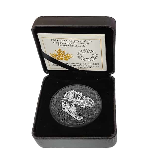 2021 Canada 1 oz Silver Discovering Dinosaurs Reaper of Death Coin .9999 Fine (w/Box & COA)