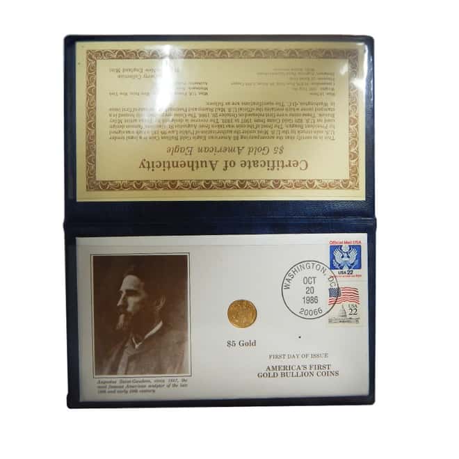 1986 1/10 oz $5 Gold Eagle w/case & COA
