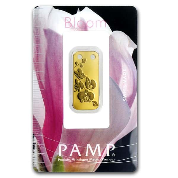 Orchid - 1/5 oz PAMP Suisse Proof Gold Ingot Pendant