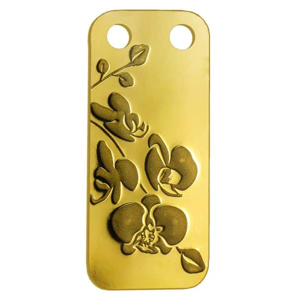 Orchid - 1/5 oz PAMP Suisse Proof Gold Ingot Pendant