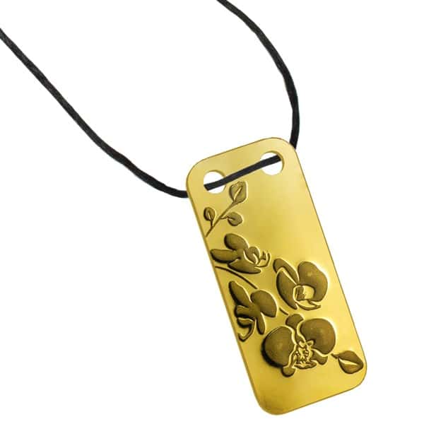Orchid - 1/5 oz PAMP Suisse Proof Gold Ingot Pendant