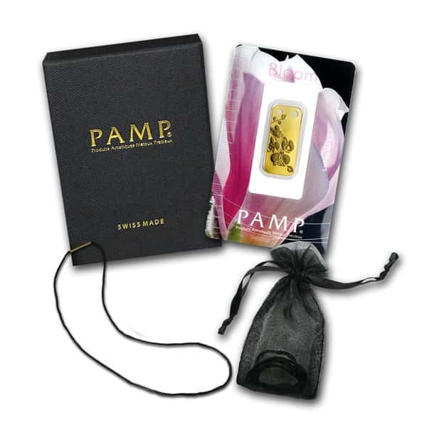 Orchid - 1/5 oz PAMP Suisse Proof Gold Ingot Pendant