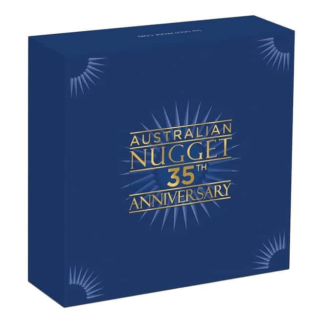 2021 5 oz Proof Gold Australian Kangaroo Nugget 35th Ann Perth Mint Coin .9999 Fine (w/Box & COA)