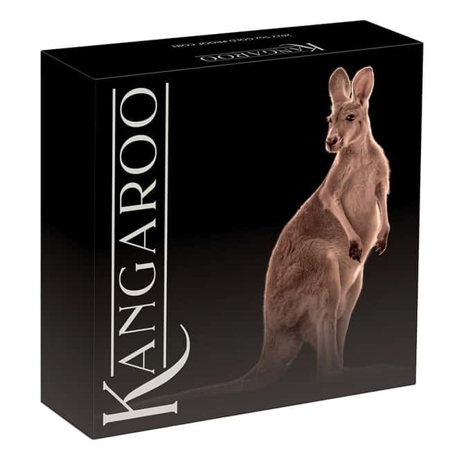 2022 5 oz Proof Gold Australian Kangaroo Perth Mint Coin .9999 Fine (w/Box & COA)
