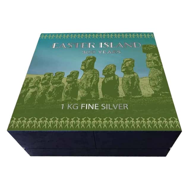 2022 1 kilo Silver Easter Island Multilayered High Relief Coin Samoa .999 Fine (w/Box & COA)