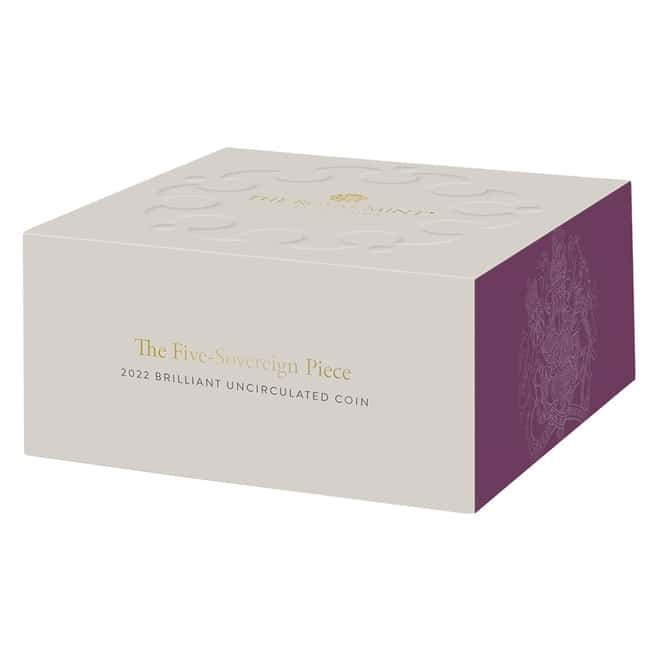 2022 Great Britain Gold Five Sovereign Piece BU (w/Box & COA)