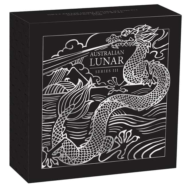 2024 1 oz Proof High Relief Silver Lunar Dragon Perth Mint