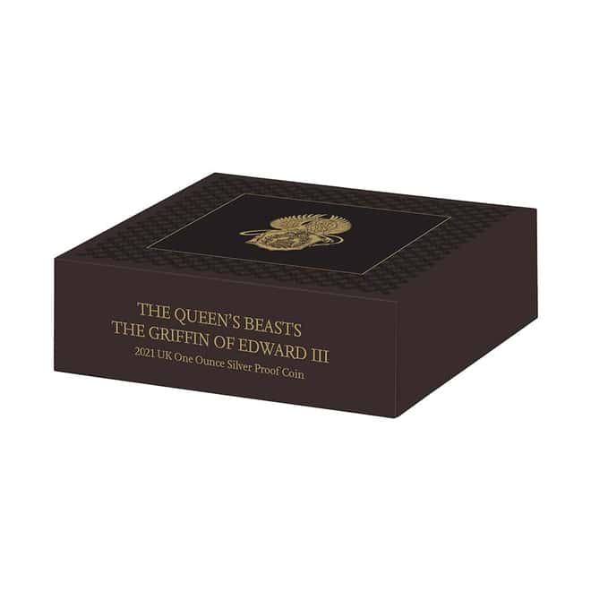 2021 Great Britain 1 oz Proof Silver Queen's Beasts Griffin of Edward Coin .999 Fine (w/Box & COA)