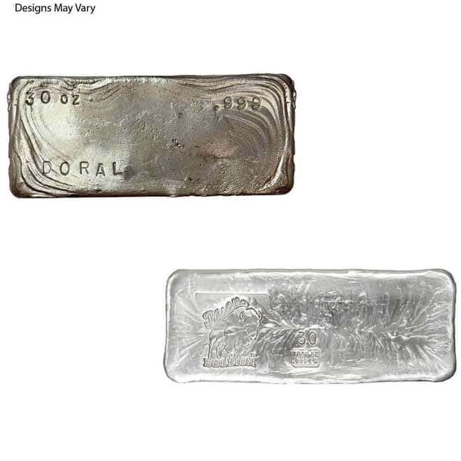 30 oz Generic Silver Bar .999 Fine