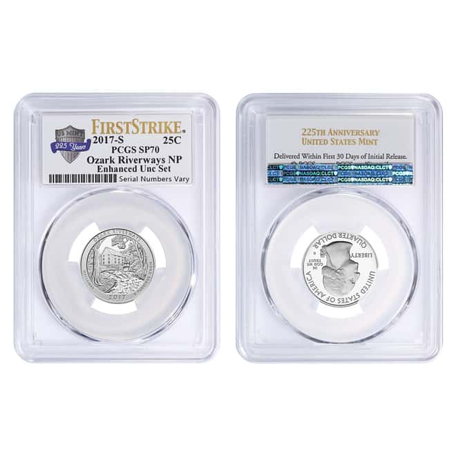 2017-S US Mint 225th Anniversary Enhanced Uncirculated 10-Coin Set PCGS SP 70 First Strike