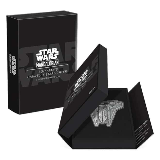 2023 Niue 3 oz Star Wars Mandalorian Bo-Katan's Gauntlet Starfighter Silver Coin