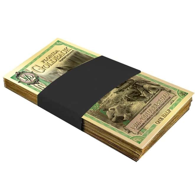 1/2 Florida Goldback 1/2000 oz 24K Gold Foil Aurum Note