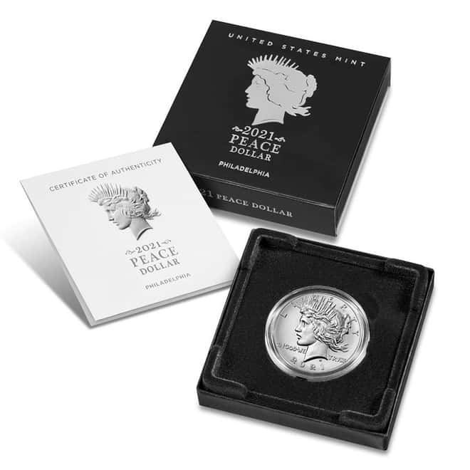 2021 Peace Silver Dollar Centennial Coin 100th Anniversary (w/Box & COA)