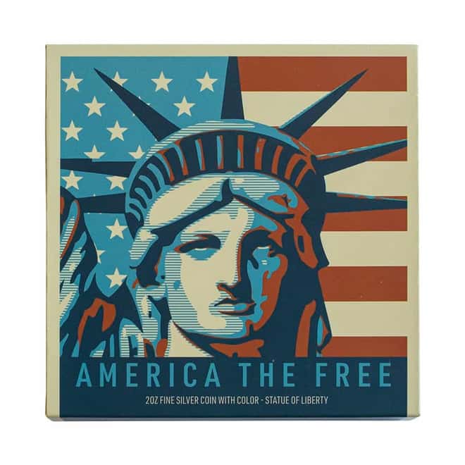 2022 Solomon Islands 2 oz Silver America The Free - Statue of Liberty Shaped Coin .9999 Fine (w/Box & COA)
