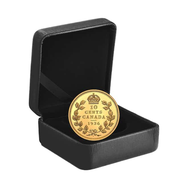 2021 Canada 1 oz Proof Gold Rarest Coins - 1936 Dot 10C Coin .9999 Fine (w/Box & COA)