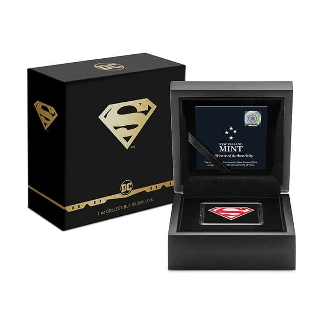 2021 Niue 1 oz DC Comics - Superman Shield Shaped Silver Coin (w/Box & COA)