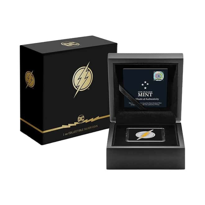 2021 Niue 1 oz DC Comics - The Flash Emblem Shaped Silver Coin (w/Box & COA)