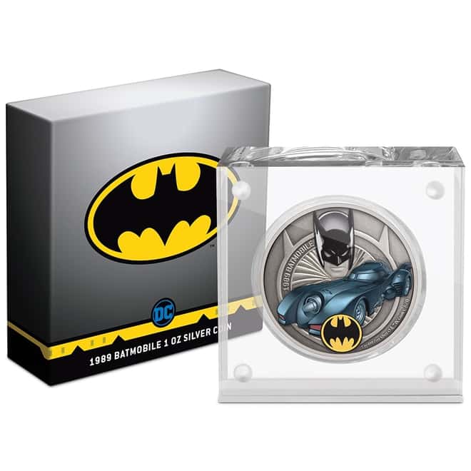 2021 Niue 1 oz DC Comics Batman - 1989 Batmobile Silver Coin (w/Box & COA)