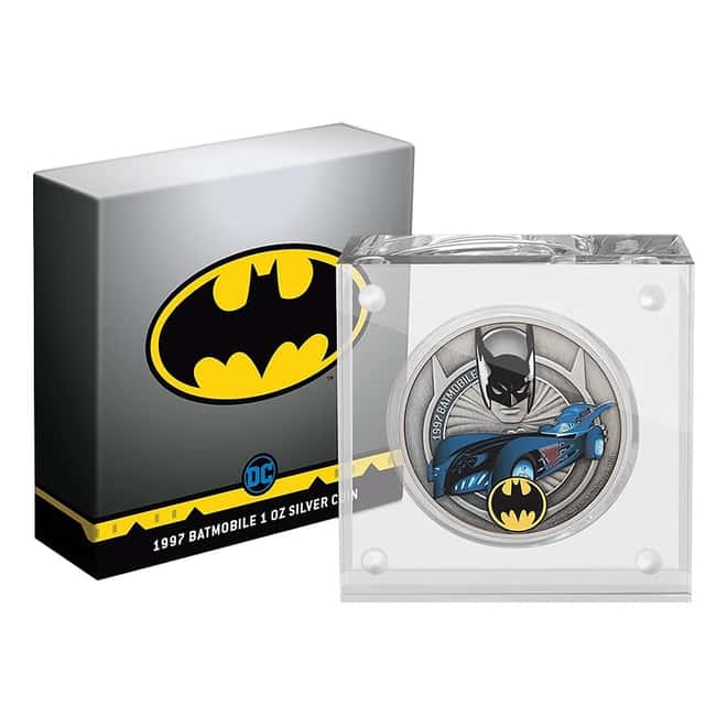 2021 Niue 1 oz DC Comics Batman - 1997 Batmobile Silver Coin (w/Box & COA)