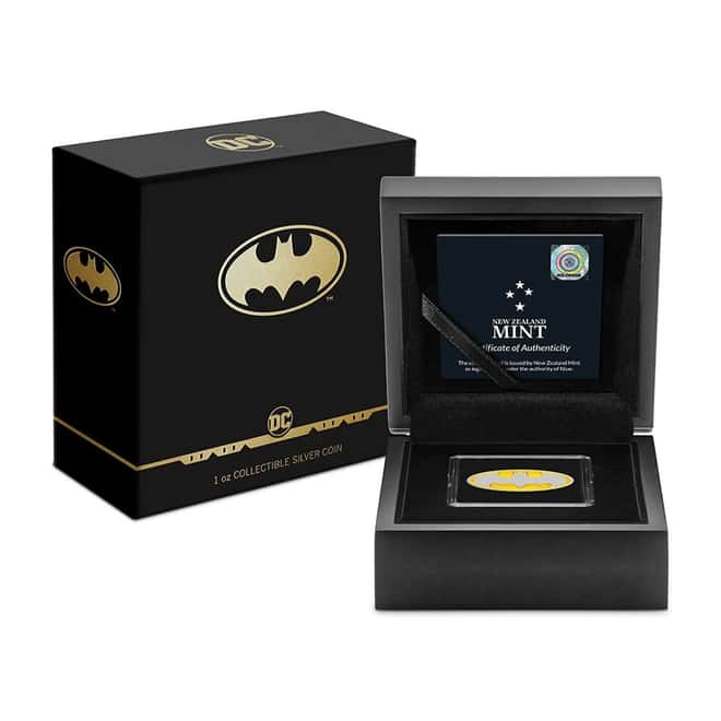 2021 Niue 1 oz DC Comics - Batman Logo Shaped Silver Coin (w/Box & COA)