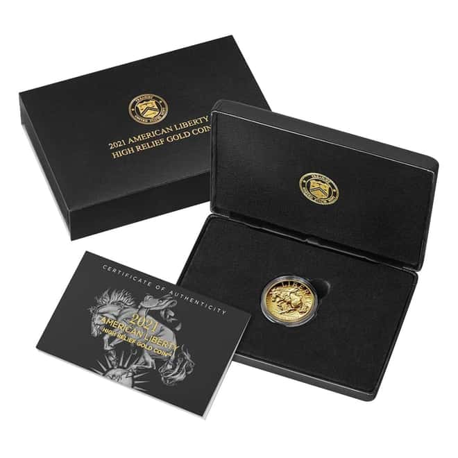 2021 W 1 oz $100 American Liberty High Relief Gold Coin (w/Box & COA)
