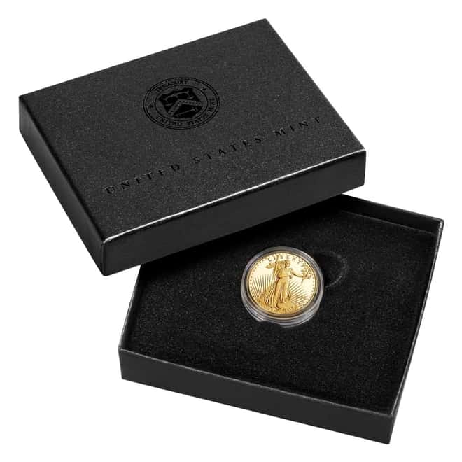2022-W 1/10 oz $5 Proof Gold American Eagle (w/Box & COA)