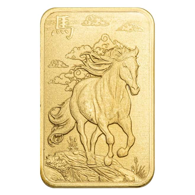 25 x 2026 1 Gram PAMP Suisse Lunar Horse Gold Bar .9999 Fine Multigram+25 (in Assay)