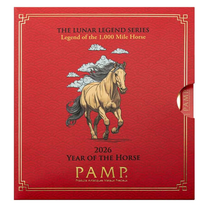 25 x 2026 1 Gram PAMP Suisse Lunar Horse Gold Bar .9999 Fine Multigram+25 (in Assay)