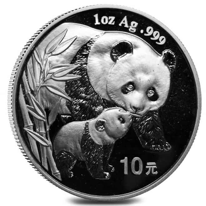 2004 1 oz Chinese Silver Panda 10 Yuan BU In Cap