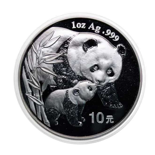 2004 1 oz Chinese Silver Panda 10 Yuan BU In Cap