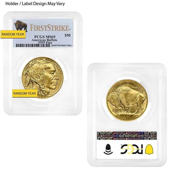 1 oz $50 Gold American Buffalo NGC/PCGS MS 69 (Random Year)