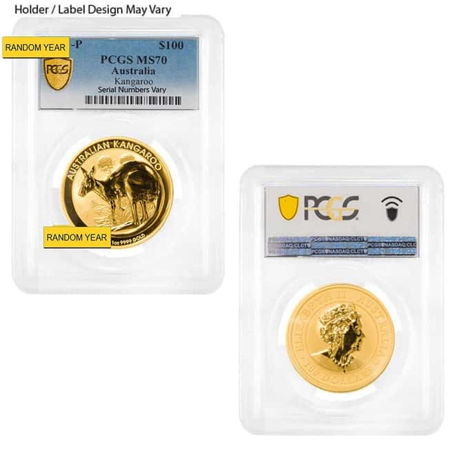 1 oz Australian Gold Kangaroo Perth Mint NGC/PCGS MS 70 (Random Year)