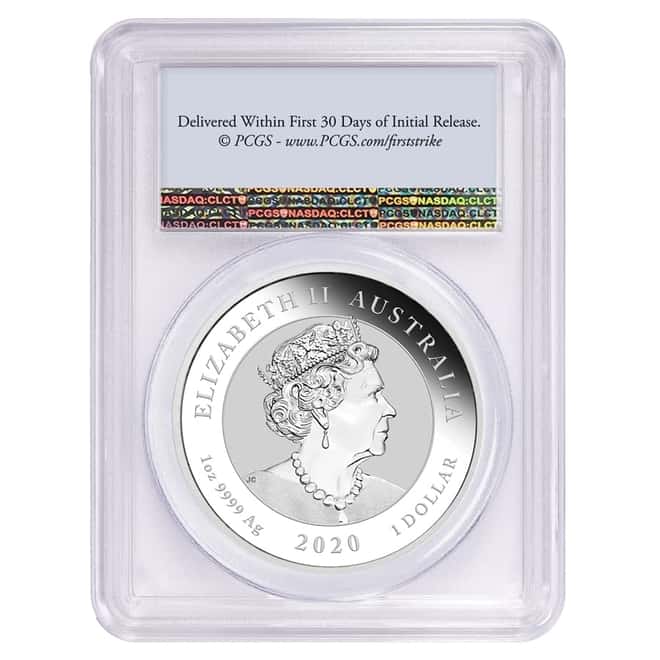 2020 1 oz Silver Australian Bull and Bear Coin Perth Mint PCGS MS 70 First Strike