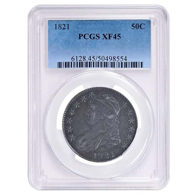 1821 Silver Capped Bust Half Dollar 50C PCGS XF 45