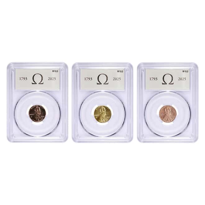 2025 Lincoln Penny 1 Cent Omega Privy Mark 3-Coin Set PCGS