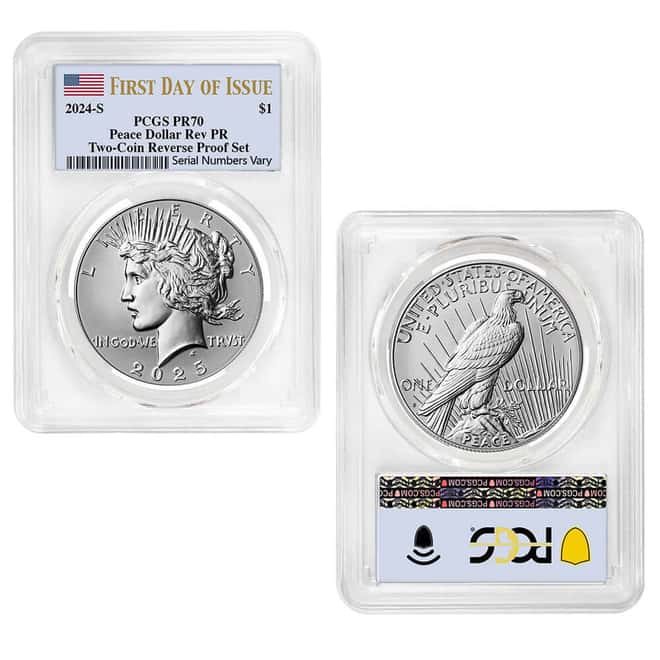 2025-S Morgan and Peace Silver Dollar Reverse Proof 2-Coin Set PCGS PF 70 FDOI
