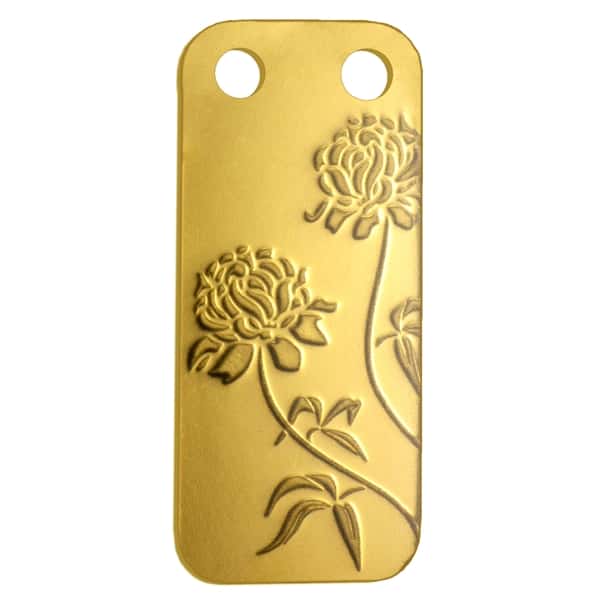 Peony - 1/5 oz PAMP Suisse Proof Gold Ingot Pendant