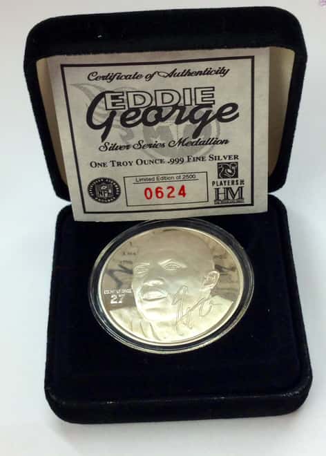 Eddie George 1 oz .999 Fine Silver Limited Edition Commemorative Medallion COA 