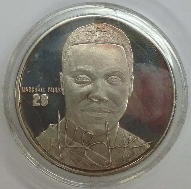 Marshall Faulk Highland Mint 1 oz .999 Fine Silver Limited Edition Commemorative Medallion w/ COA