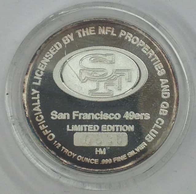 Jerry Rice Highland Mint 1 oz .999 Fine Silver Limited Edition Commemorative Medallion w/ COA