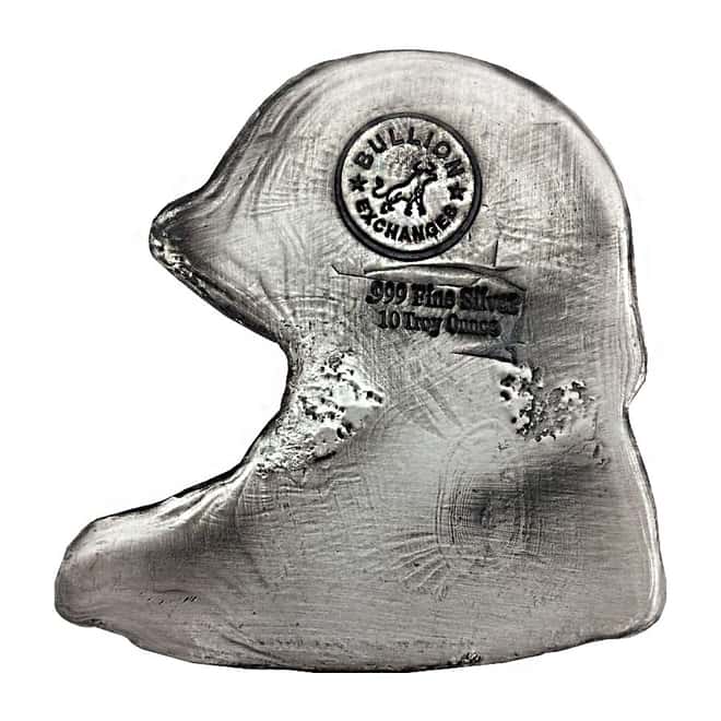 10 oz Army Boots and Helmet Silver Hand Poured Bullion Exchanges Bar .999 Fine (Antiqued)
