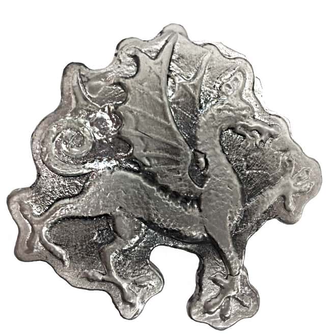 10 oz Dragon Silver Hand Poured Bullion Exchanges Bar .999 Fine (Antiqued)